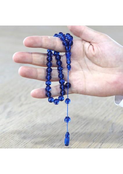 Sistemli Küre Kesim Lacivert Sıkma Kehribar Tesbih modelleri