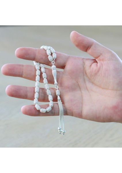 3 Lü Kamçı Püsküllü Telkari Tasarım Kapsül Kesim Gümüş Renk 925 Ayar Gümüş Tesbih fırsatları