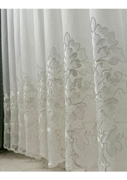Yaprak Desen Tül Perde 1/3 S I K Pile