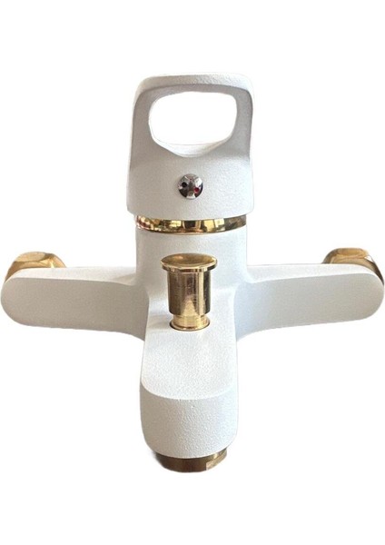 Açık Kol Mix Lüks Banyo Bataryası Beyaz & Altın Rengi Detaylı – Modern Tasarım, Paslanmaz Çelik fiyatları