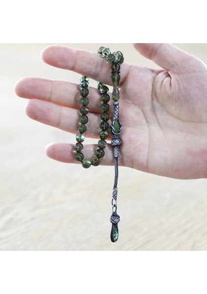 1000 Ayar Gümüş Kazaz Püsküllü Küre Kesim Su Yeşili Ateş Kehribar Tesbih fırsatları