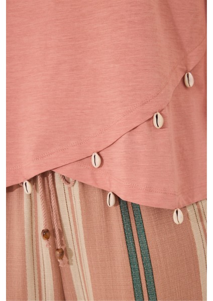 Kısa Kollu Önü Çapraz Detaylı Pijama Üstü fiyatları