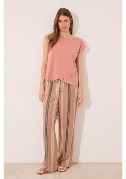 Kısa Kollu Önü Çapraz Detaylı Pijama Üstü fırsatları