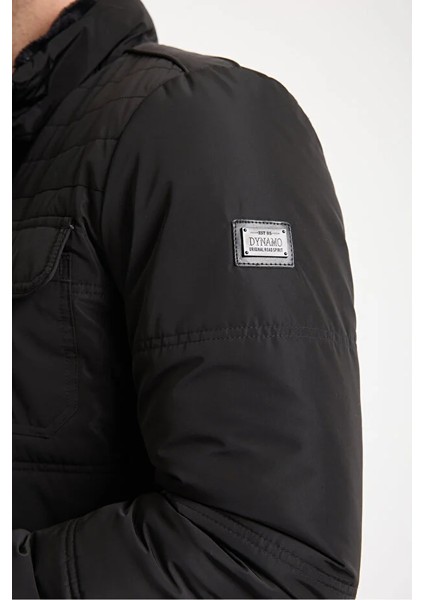 Erkek Siyah Kapüşonsuz Içi Kürklü Mont indirimleri