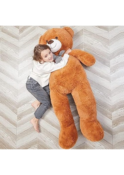 Peluş 120 cm Papyonlu Sevimli Ayı - Sevgiliye Özel Hediye Kahverengi fiyatları