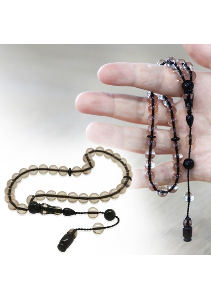 Sistemli Küre Kesim Sürmeli Imame Kombinli Şeffaf Ateş Kehribar Tesbih fiyatları