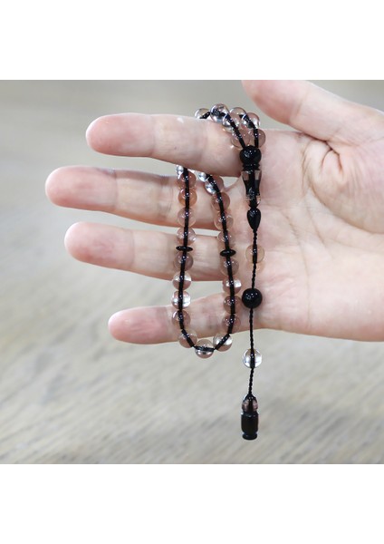 Sistemli Küre Kesim Sürmeli Imame Kombinli Şeffaf Ateş Kehribar Tesbih modelleri