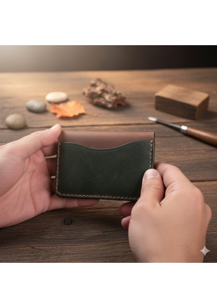 Özel Seri El Dikişi Gerçek Deri Cüzdan -Slim Minimal modelleri