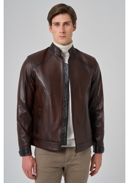 Erkek Kahve New York Deri Mont modelleri