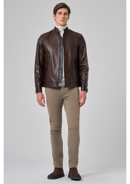 Erkek Kahve New York Deri Mont fırsatları