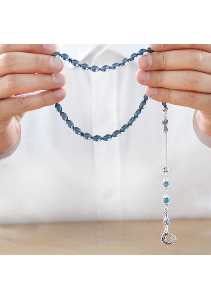 Ayyıldız Kararmaz Metal Püsküllü Arpa Kesim Turkuaz Ateş Kehribar Tesbih indirimleri