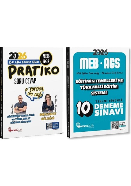 2026 Meb-Ags Eğitimin Temelleri ve Türk Millî Eğitim Sistemi Pratiko Soru Cevap + 10 Deneme 2 Li Set - Ömer Ekici, Esra Özkan Karaoğlu Hoca Kafası Yayınları