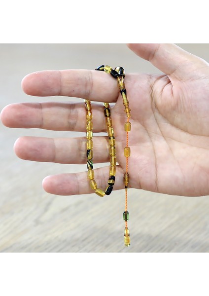 Sistemli Kapsül Kesim Mini Boy Bala Siyah Renk Ateş Kehribar Tesbih modelleri