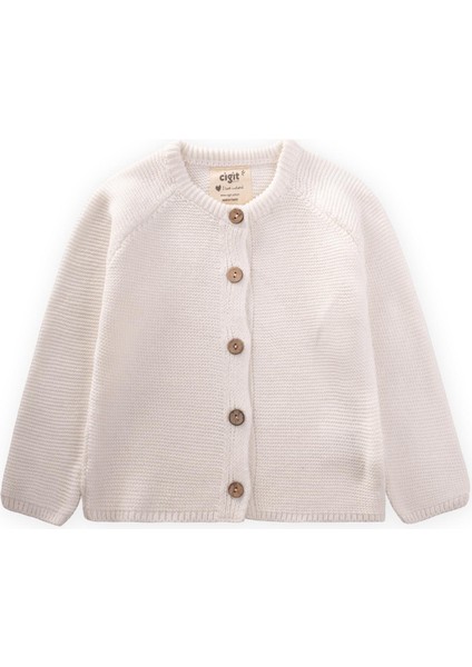 Links Triko Hırka 1-8 Yaş Ekru