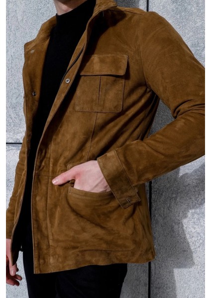 Erkek Safari Fermuarlı Hakiki Deri Taba Süet Ceket fiyatları