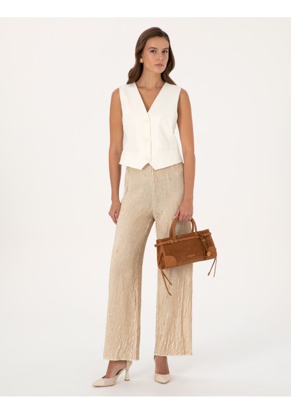 Kadın Krem Flare Fit Eşofman Altı 50309425-VR071