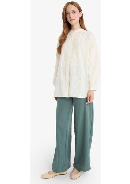 Wide Leg Beli Lastikli Aerobin Pantolon E6883AX25SP