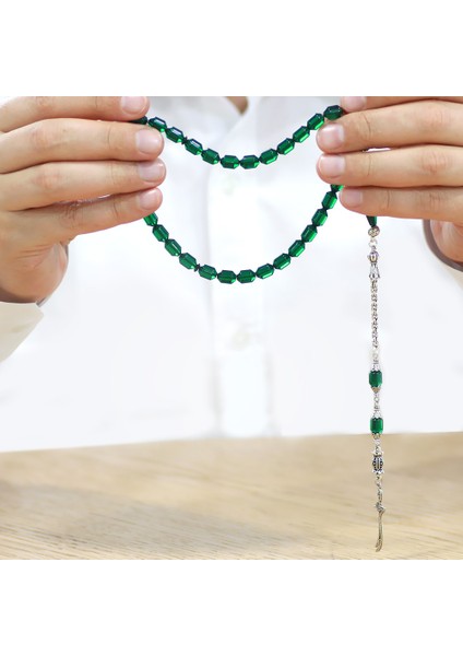 Kararmaz Metal Arnavut Püsküllü Uçlu Kapsül Kesim Yeşil Ateş Kehribar Tesbih fırsatları