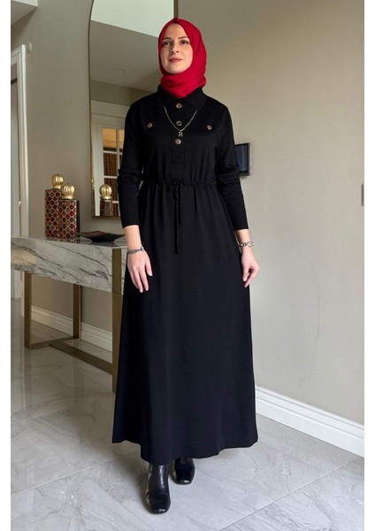 Hazan Triko Elbise Siyah