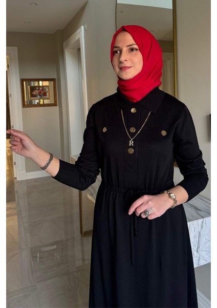 Hazan Triko Elbise Siyah fırsatları