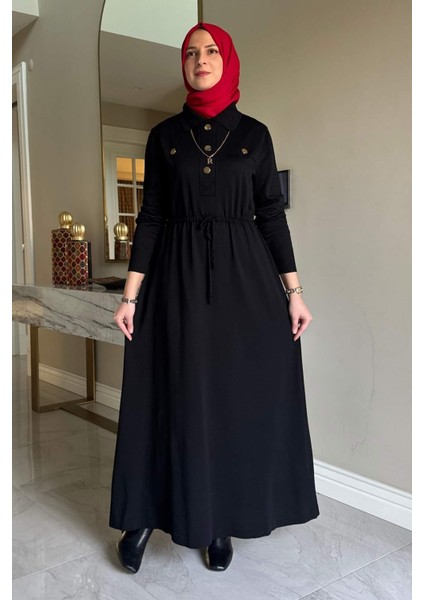 Hazan Triko Elbise Siyah