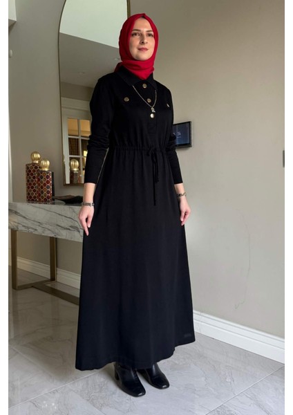 Hazan Triko Elbise Siyah