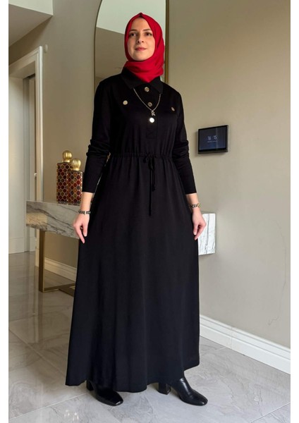 Hazan Triko Elbise Siyah