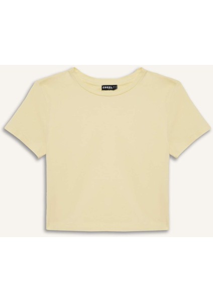 Fitted Bisiklet Yaka Basic Düz Kısa Kollu Tişört Z8790AZ25SM