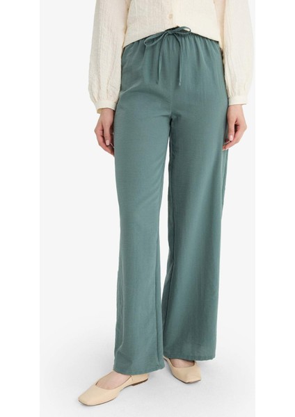 Wide Leg Beli Lastikli Aerobin Pantolon E6883AX25SP