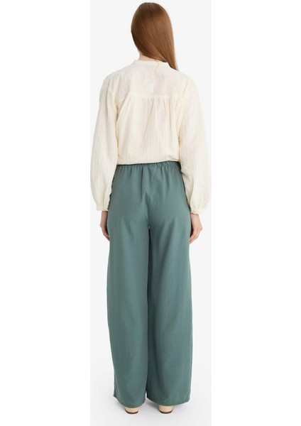 Wide Leg Beli Lastikli Aerobin Pantolon E6883AX25SP