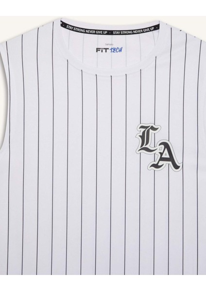 Hızlı Kuruyan Standart Fit Baskılı Bisiklet Yaka Sporcu Atlet E4393AX25HS