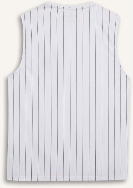 Hızlı Kuruyan Standart Fit Baskılı Bisiklet Yaka Sporcu Atlet E4393AX25HS