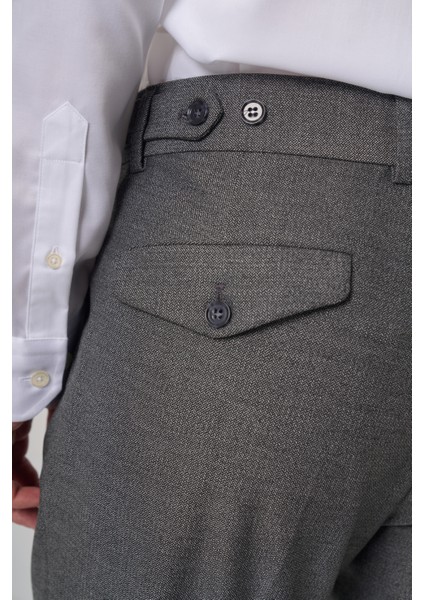 Erkek Füme Poliviskon Trend Desenli Slim Fit Çift Pile Pantolon fırsatları