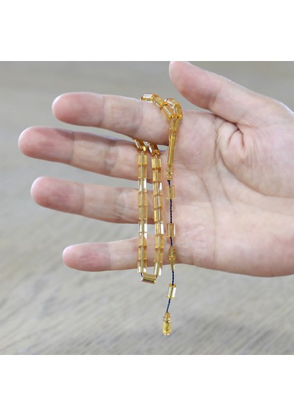 Sistemli Kesme Kesim Şeffaf Sarı Mini Boy Ateş Kehribar Tesbih modelleri