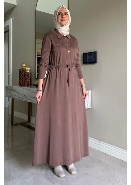 Hazan Triko Elbise Sütlü Kahve modelleri