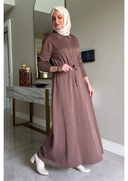 Hazan Triko Elbise Sütlü Kahve