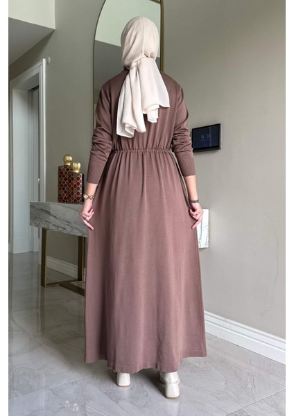 Hazan Triko Elbise Sütlü Kahve