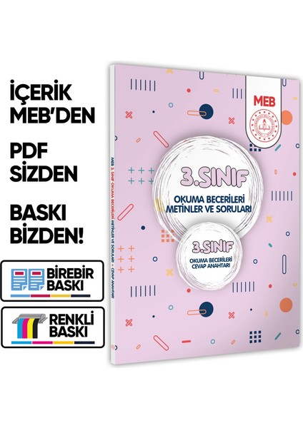 2026 MEB İlkokul 3.Sınıf Okuma Becerileri Metinler ve Soruları Çözüm kitapçık ilaveli BASKI ÜCRETİ