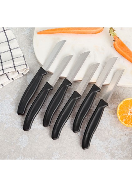 Mira 6 Parça Dişli Meyve Bıçak Seti Siyah