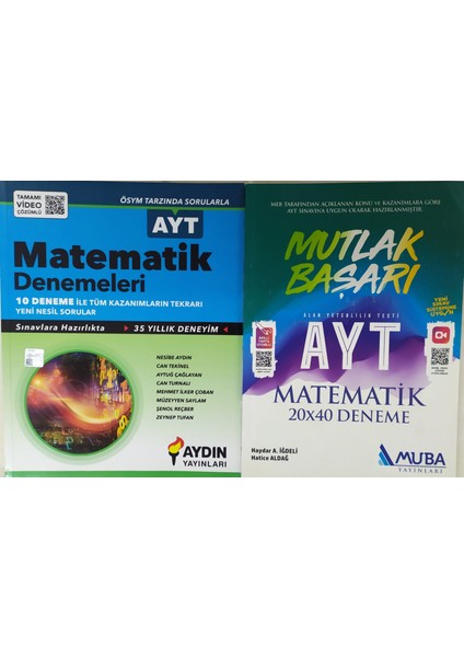 Muba Yayınları Ayt Matematik 20 x 40 Deneme+ Aydın Yayınları Ayt Matematik