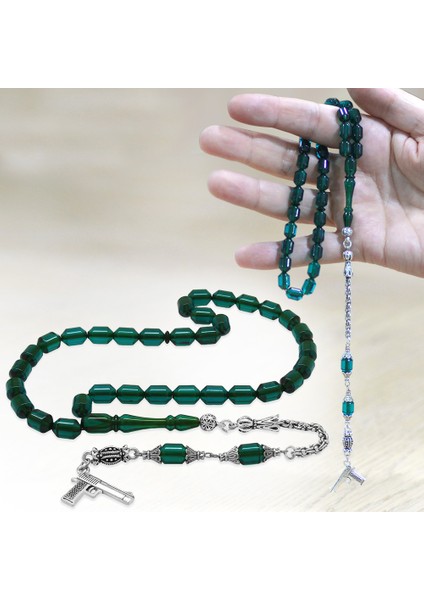 Kararmaz Metal Arnavut Püsküllü Uçlu Kapsül Kesim Şeffaf Turkuaz Ateş Kehribar Tesbih fiyatları