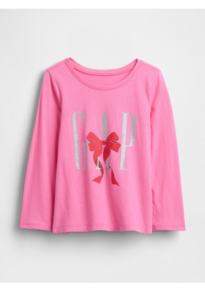 Kız Bebek Koyu Pembe Gap Logo T-Shirt