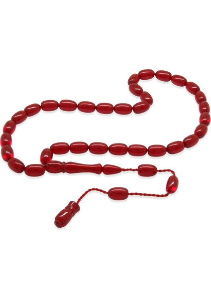 Sistemli Özel Kesim Bayrak Kırmızısı Ateş Kehribar Tesbih