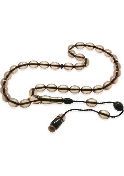 Sistemli Arpa Kesim Şeffaf Ateş Kehribar Tesbih