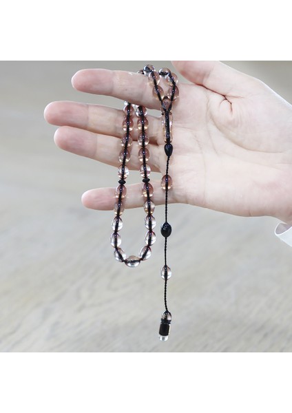 Sistemli Arpa Kesim Şeffaf Ateş Kehribar Tesbih modelleri