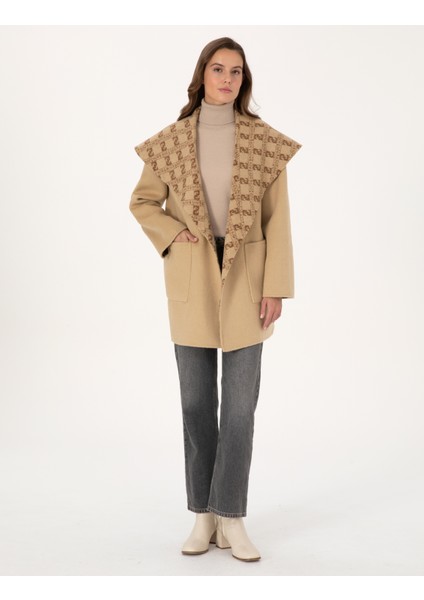 Kadın Bej Comfort Fit Kaşe Kaban 50314281-VR011 modelleri