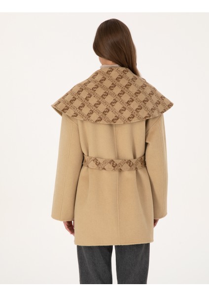 Kadın Bej Comfort Fit Kaşe Kaban 50314281-VR011 indirimleri