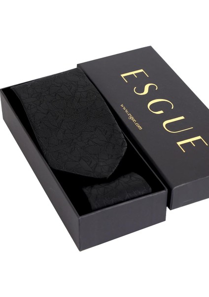 8 cm Klasik Geniş Hand Made Siyah Desenli Mendilli Kravat fırsatları