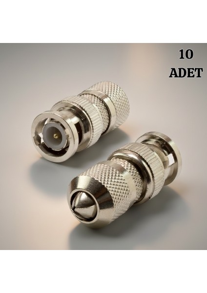 10 Adet Bnc Konnektör Vidalı Metal Garantili 1. Sınıf Cctv Kamera Ucu