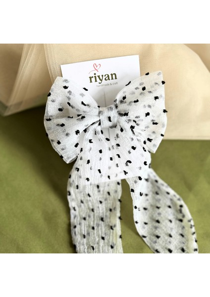 Siyah-Beyaz Puantiyeli Kadın Kurdele Toka fiyatları